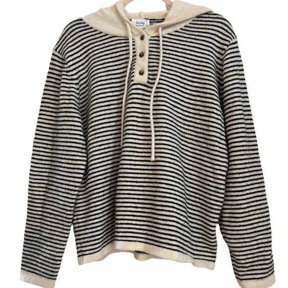 Bluivy Sweaters - Blueivy Until The End Knit Henley Hoodie NWT Medium